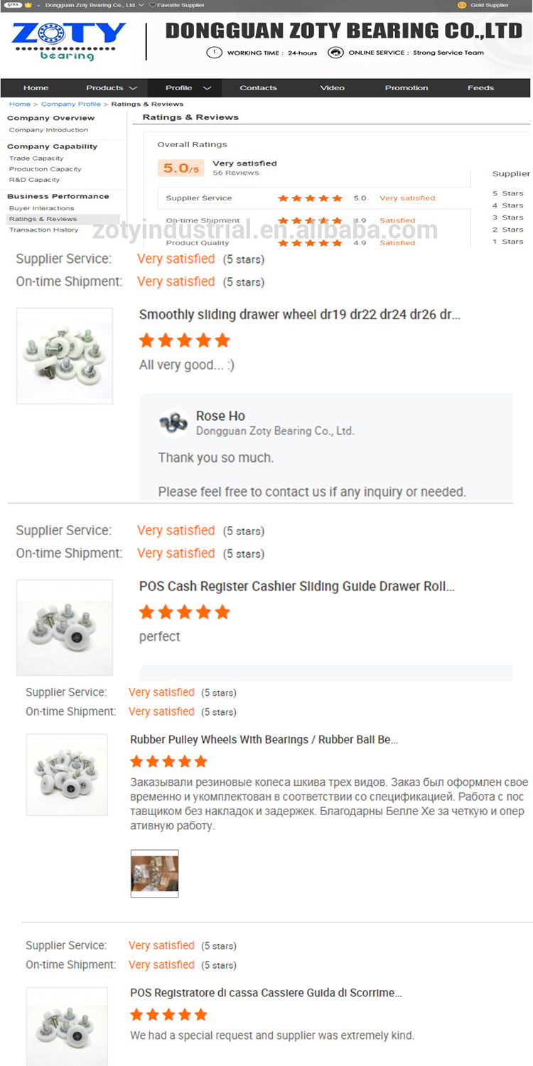Buyer Feedback Drawers Plastic Bearing