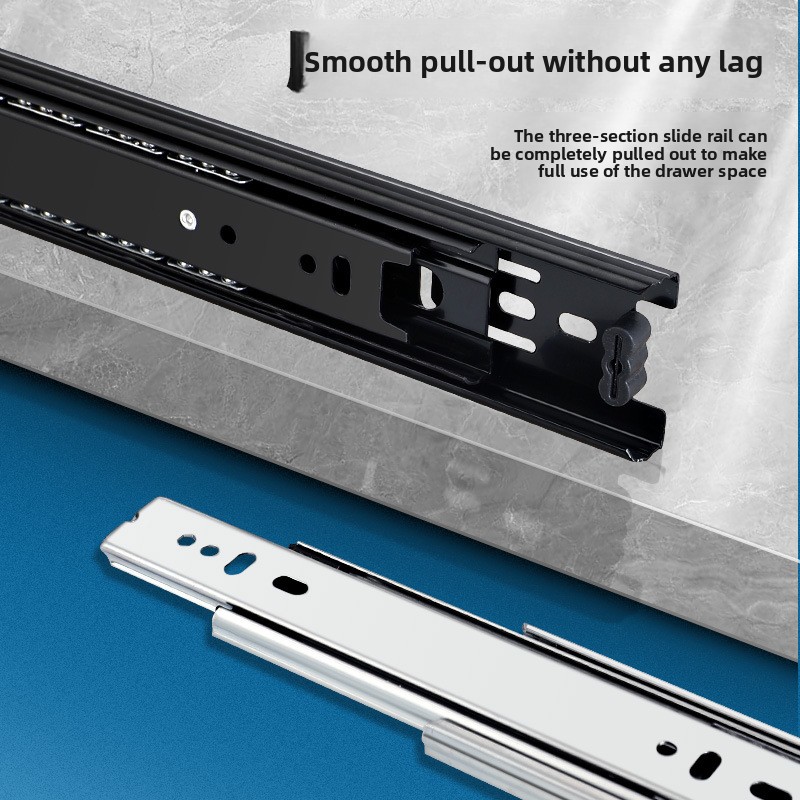 Soft Close 35mm Full Extension Drawer Slides Easy Installation for Kitchen Bathroom Warehouse Cabinets-MS Channel Sliding System