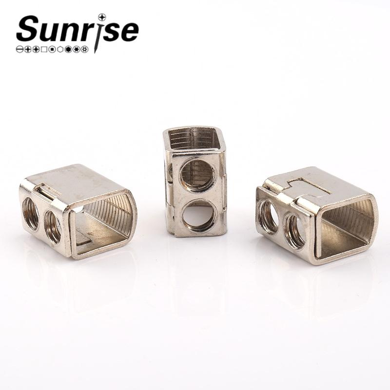 Two-Hole Circuit Table Iron Terminal Pressing Column Head Screw Frame Wiring Hardware Zinc Material Stamping Design