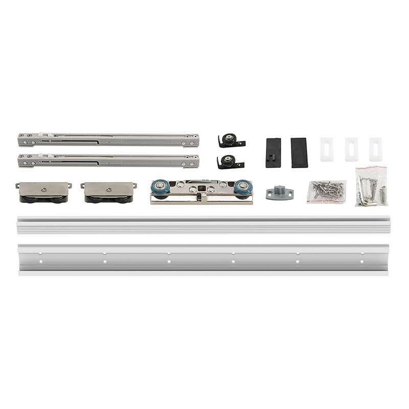 Hidden Track Aluminum Alloy Sliding Door Hardware System With Modern Design For Hotels