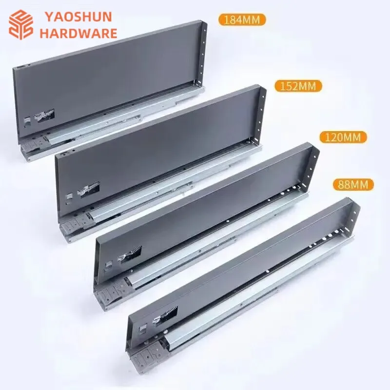 Premium Soft Close Double Wall Metal Drawer System for Kitchens