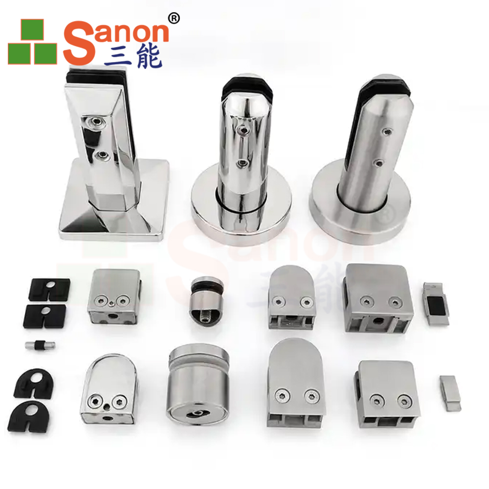 SANON Glass Balustrade Accessories Indoor 201 304 Railing Glass Mounted Handrail Brackets Stainless Steel
