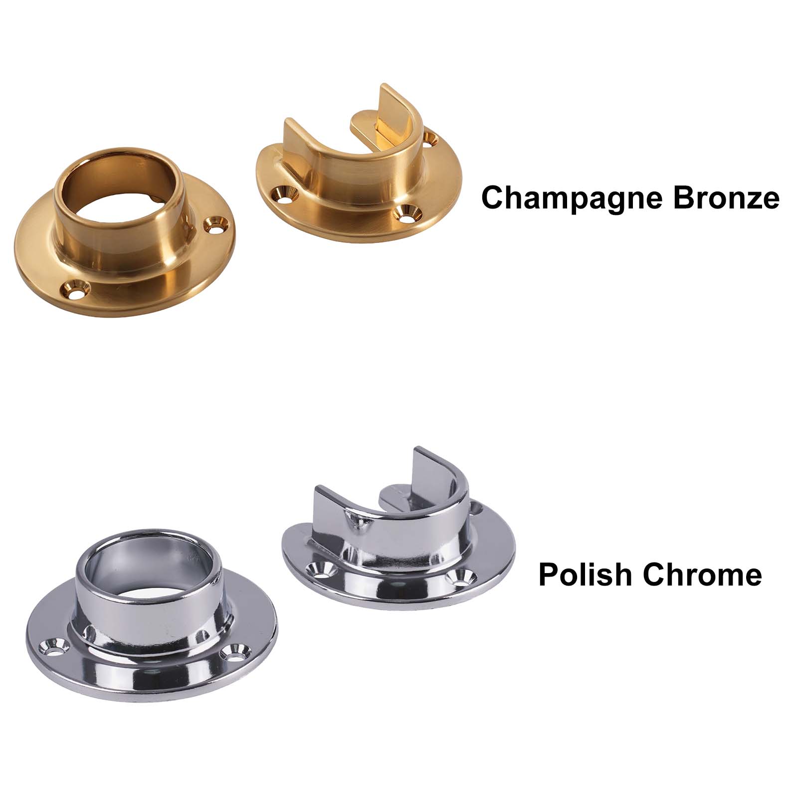 Wardrobe Closet Hanging Rod Bracket Holder Furniture Fitting Zinc Alloy Garment Rod Pipe Support Closet Rod Holder