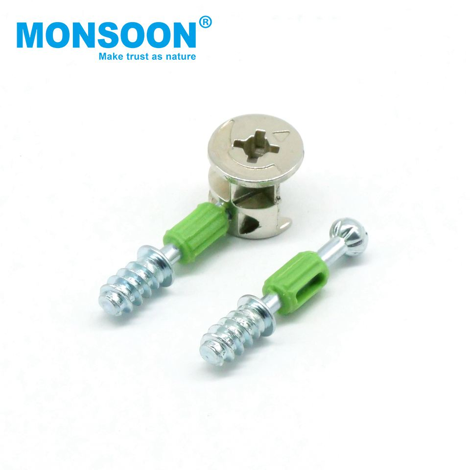 Cabinet Hardware Furniture Eccentric Cam Lock Table Wood Door Dowel Connecting Fastener Fitting Connector Bolt for Panel Fixing