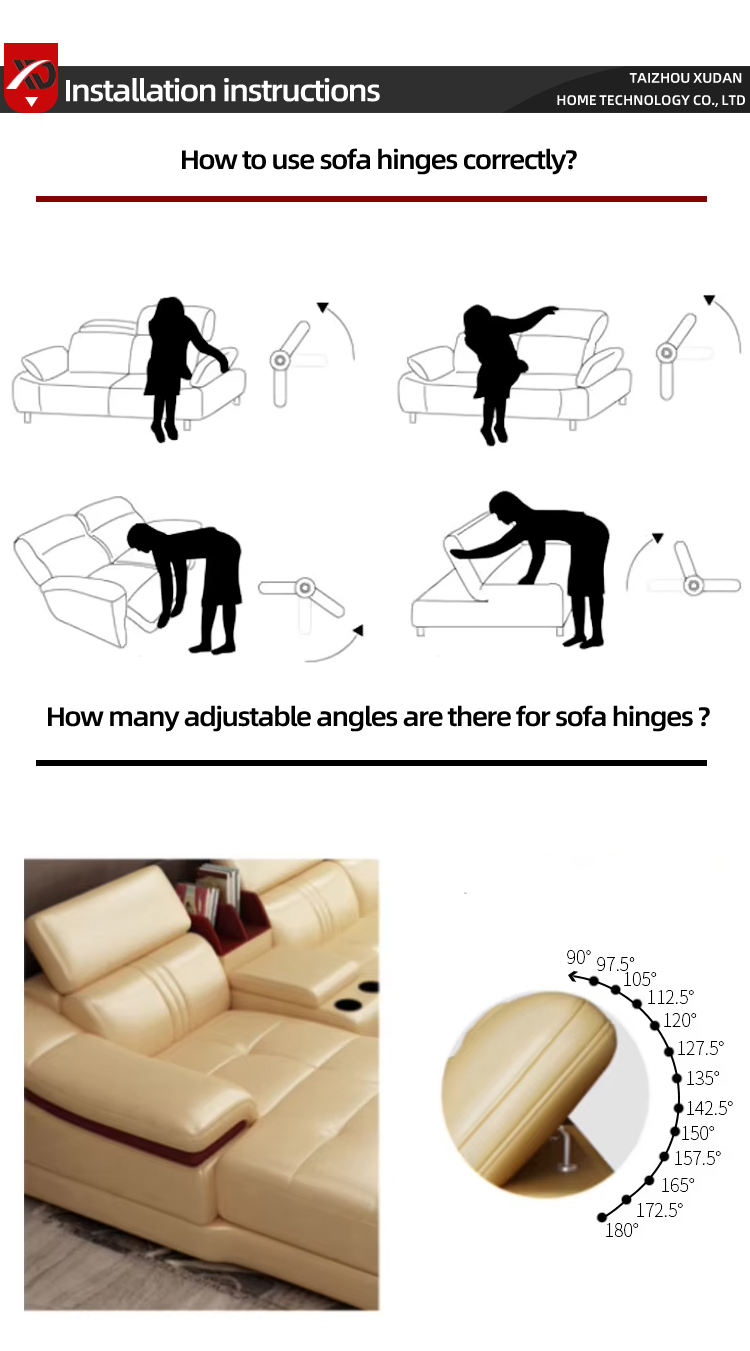 XD Sofa Headrest Hinge Interlocking Furniture Mechanism