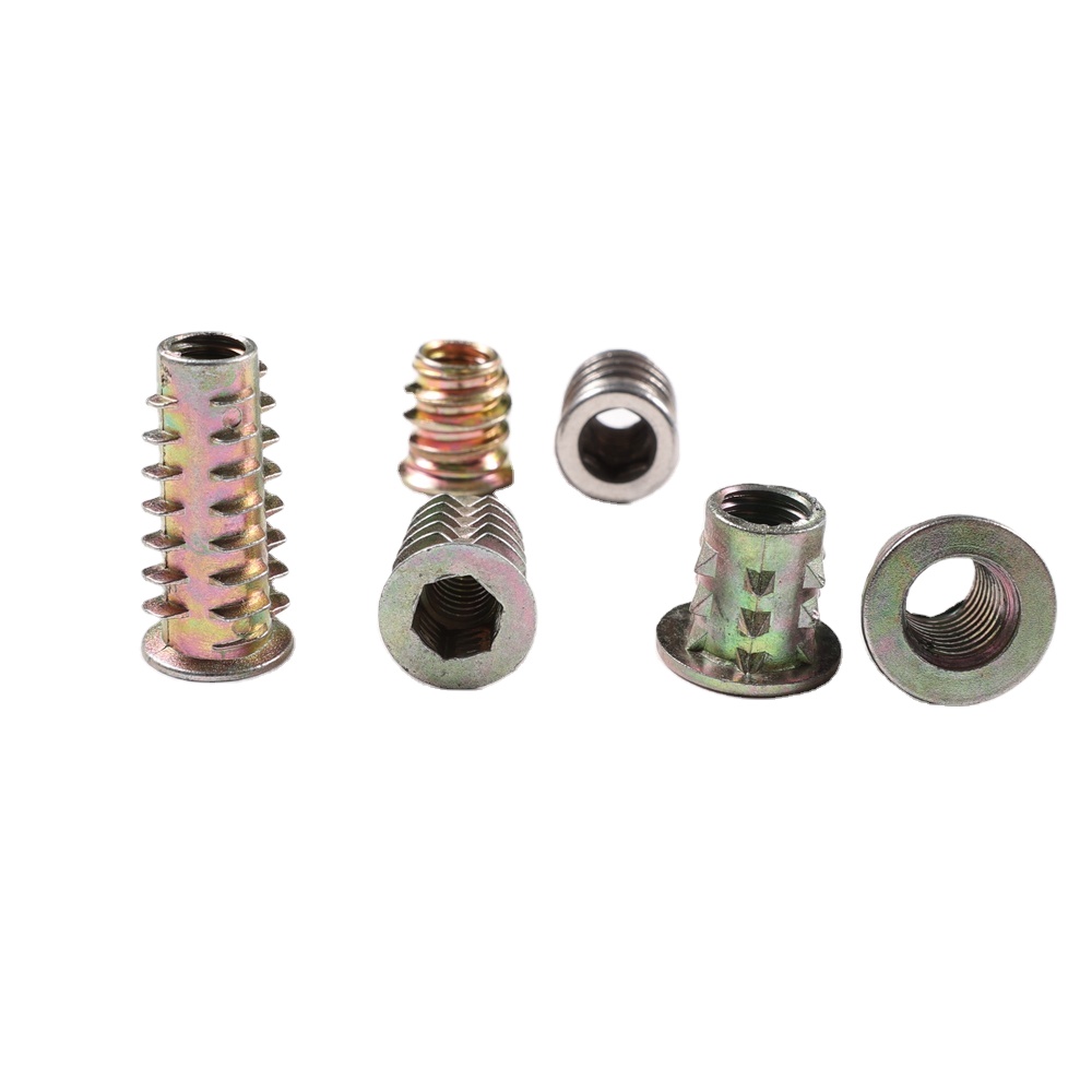 Factory Stock Custom Furniture Threaded Inserts Insert Nut M4 M5 M6 M8 M10 Type D Rivet Nut Insert Nut for Wood