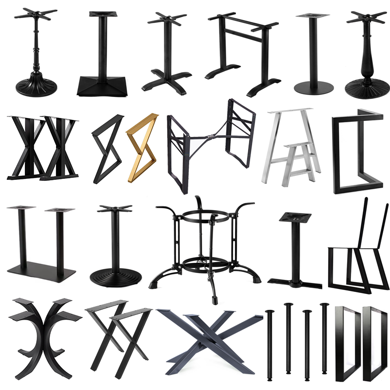 Custom Table Bases Modern Industrial Round Restaurant X Legs Cast Iron Frames Coffee Dinning Metal Steel Table Bases for Table