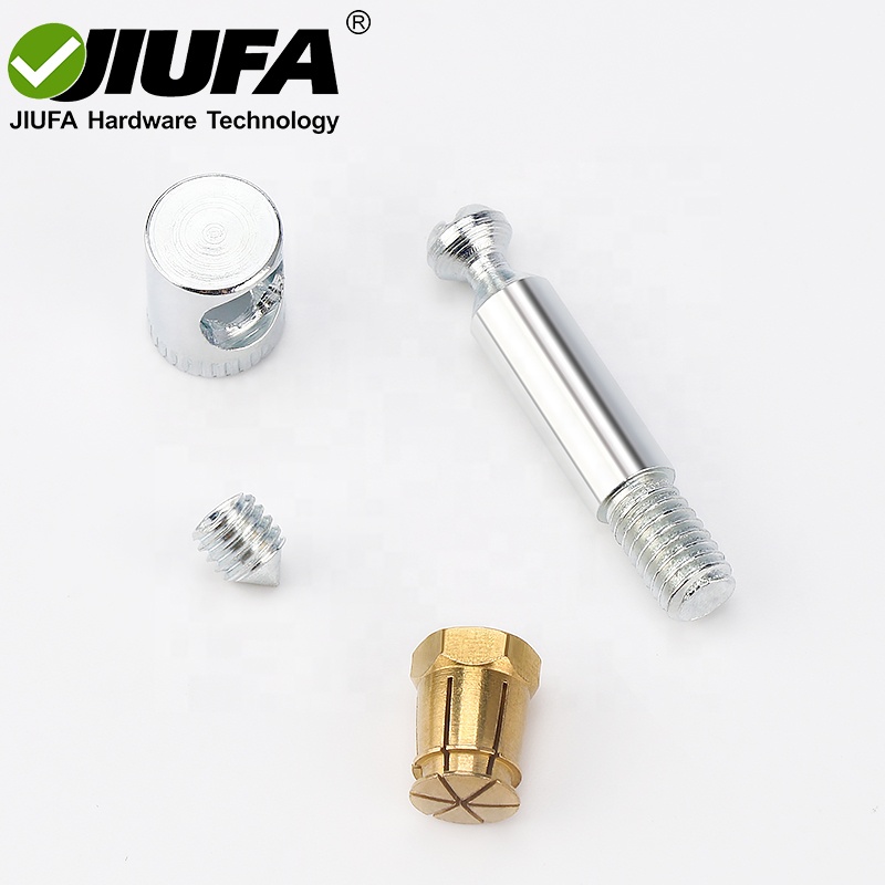 JIUFA Furniture Hardware Hidden Connector Furniture 4 in 1 Fastener Cupboard Hardware Fitting