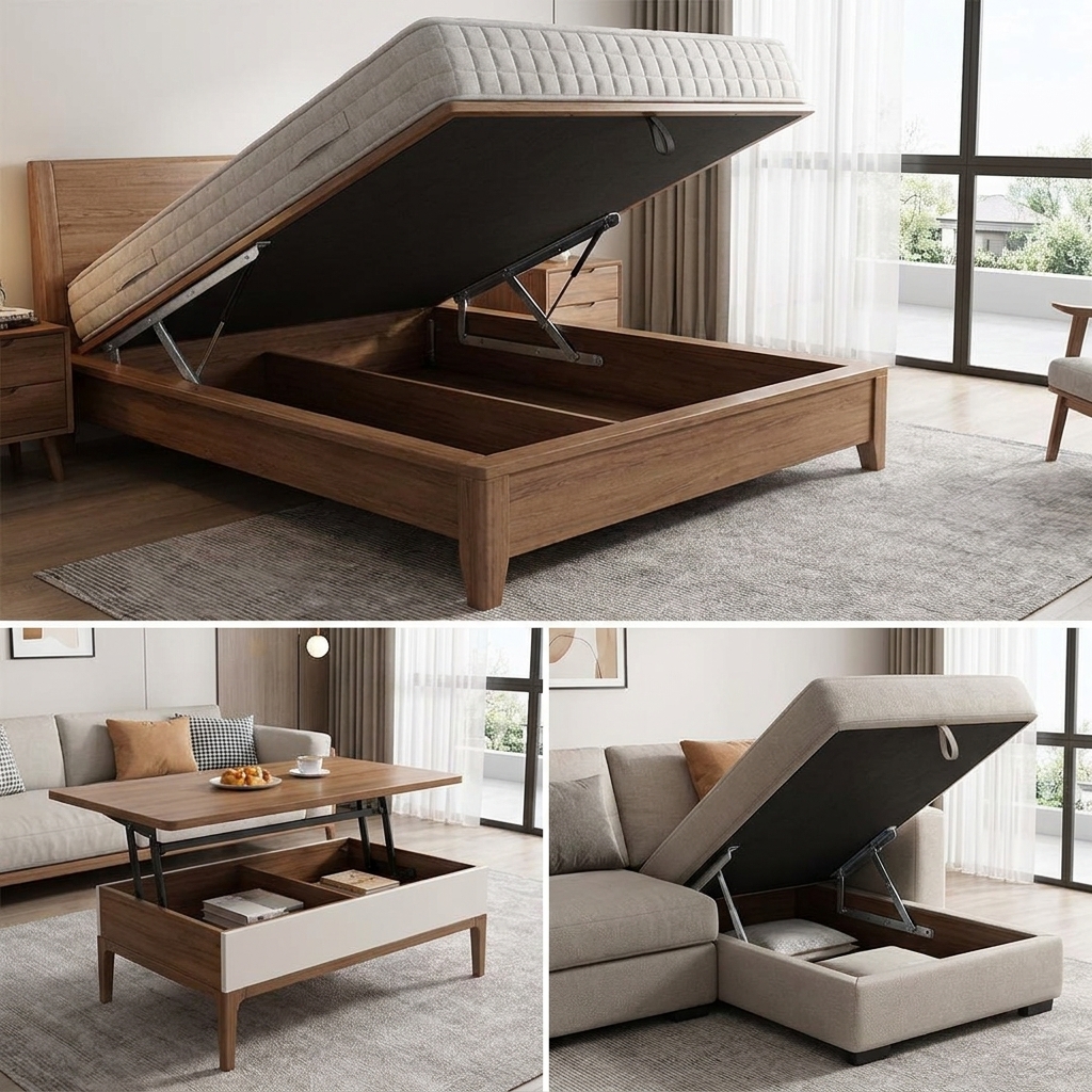 Jiashida Metal Storage Bed Lift Hinge Adjustable Folding Support Hardware For Bed Frame Suppliers