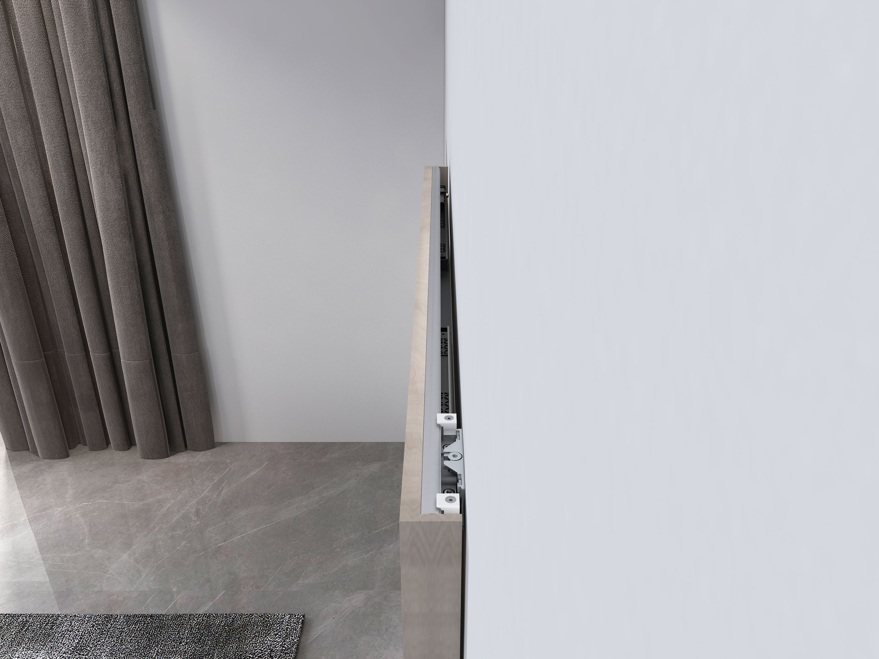Modern Magic Concealed Hidden Barn Door Trackless Ghost Sliding Door Mechanism System Aluminum Alloy For Furniture Accessories