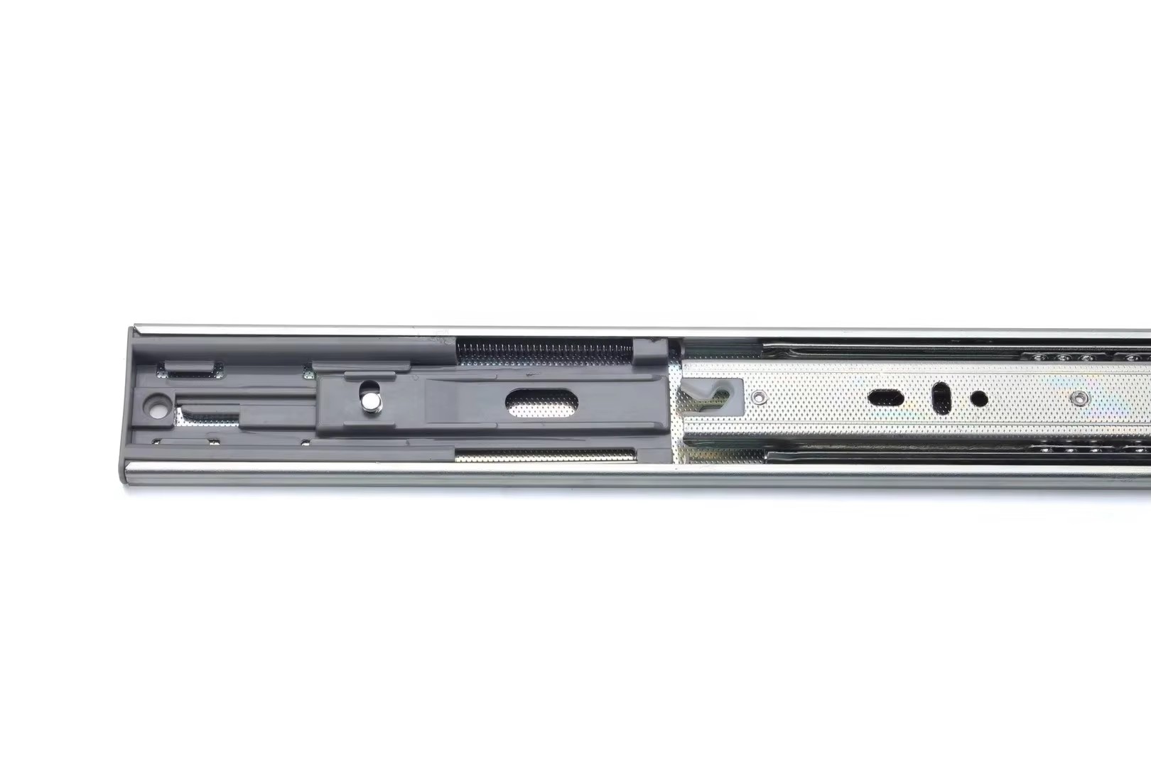 Hot Selling Single Spring Furniture Hardware Accessories Full Extension Solving Closing Telescopic Channel Home Office Cold