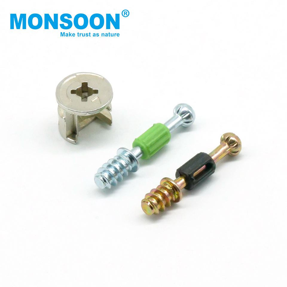 Cabinet Hardware Furniture Eccentric Cam Lock Table Wood Door Dowel Connecting Fastener Fitting Connector Bolt for Panel Fixing