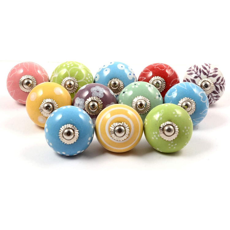 Multicolor Assorted Cabinet Knobs Ceramic Drawer Pull Handle Kitchen Cupboard Wardrobe Knob Boho Room Decorative Furniture Hardware