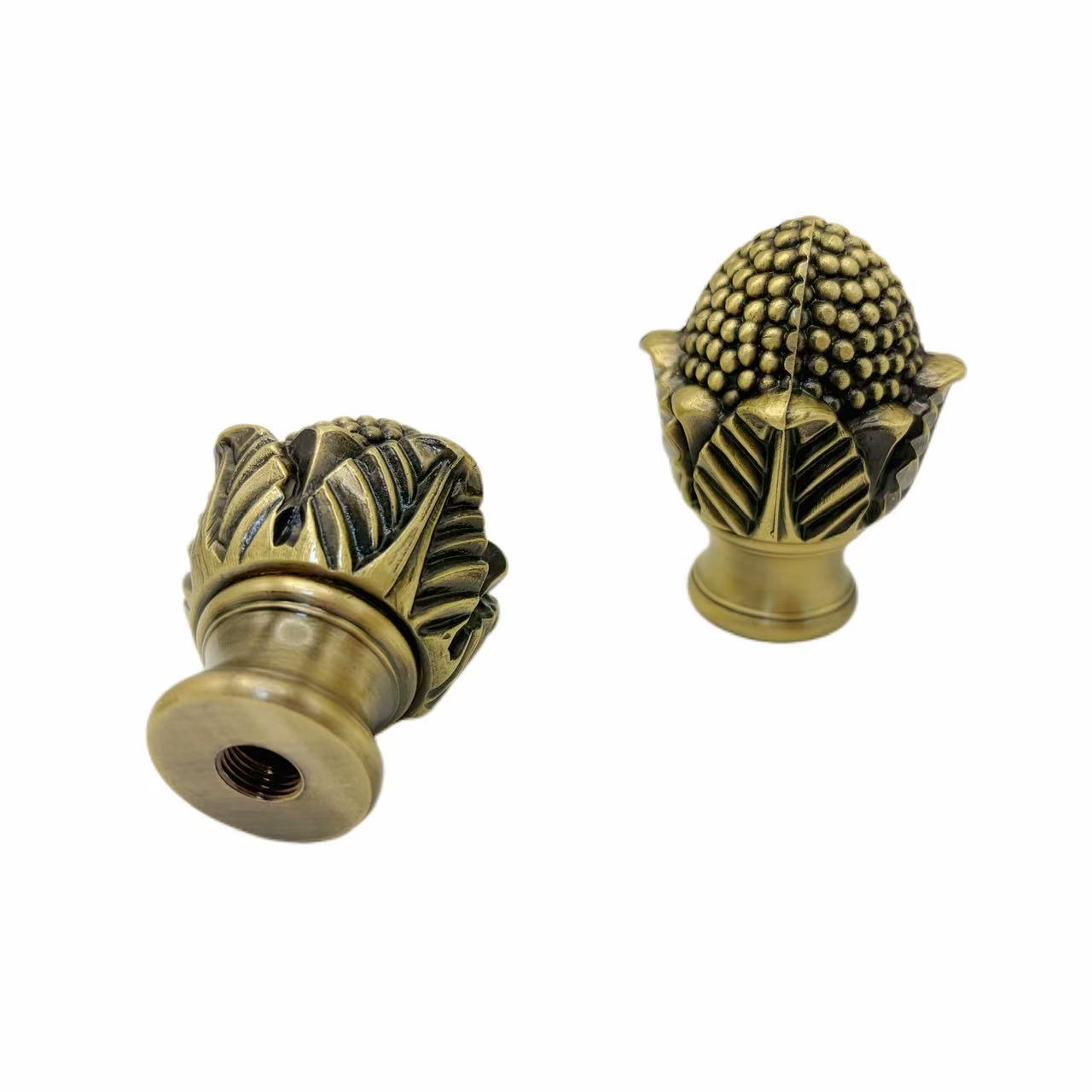HEYUE Vintage Brass Floral Design Durable Decorative Bed Cap &amp; Frame Hardware with Easy Installation Model HY1228-29 From CN