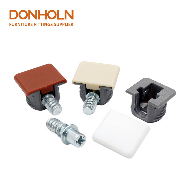 SS5006 Furniture Hardware Clear Plastic Shelf Support Pegs With Screw, 2 In 1 Hidden Shelf Bracket