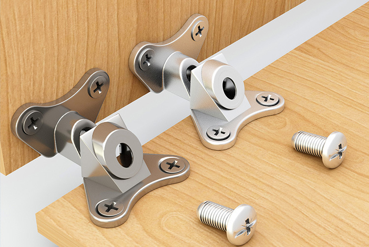 Modern Red Ancient Zinc Alloy No-Drill Butterfly Angle Bracket Supports Three-in-One Wood Board Partition Fastener for Furniture