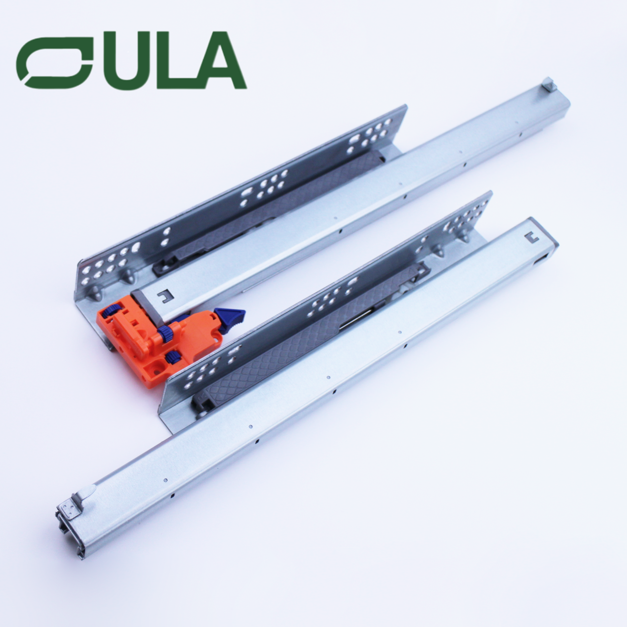 OULA Furniture Hardware Heavy-Duty Iron 45mm Concealed Slides with 3D Lock Full Extension Hidden Telescopic Drawer Slides