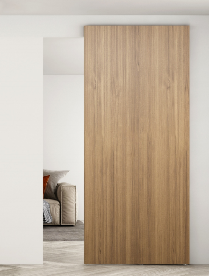Modern Magic Concealed Hidden Barn Door Trackless Ghost Sliding Door Mechanism System Aluminum Alloy For Furniture Accessories