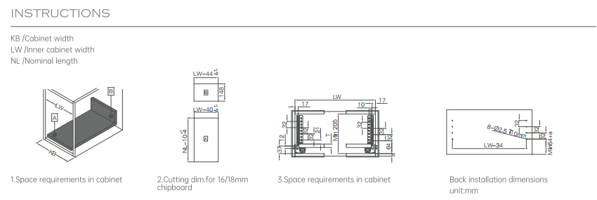 Hardware Size Detail B2