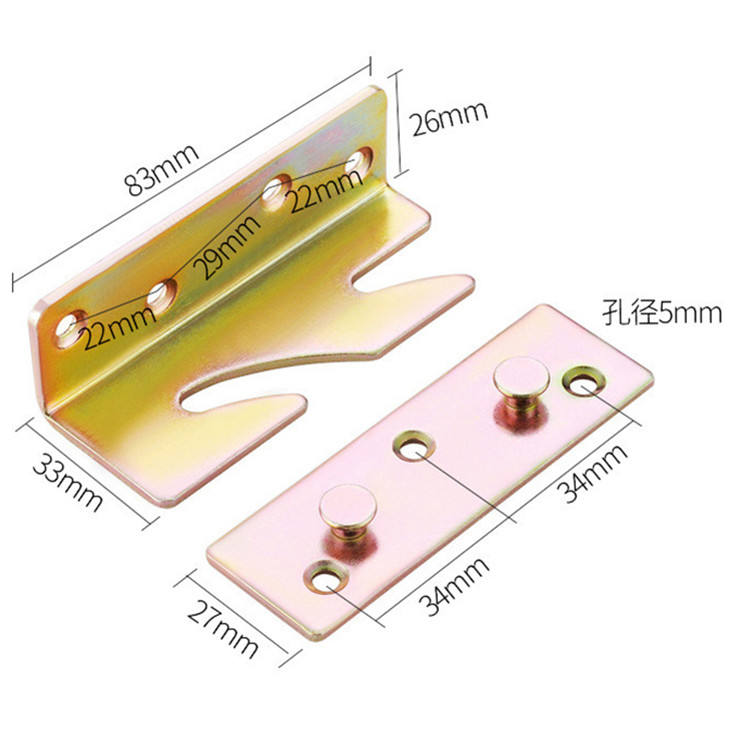 Wood Bed Rail Bracket Metal Bed Frame Corner Bracket