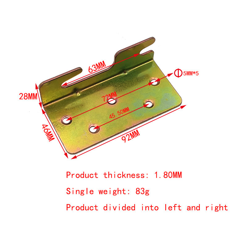 Heavy Duty Metal Bed Frame Connector Hook Plate Stamping Parts for Headboard Footboard Wooden Bed Hardware Fittings