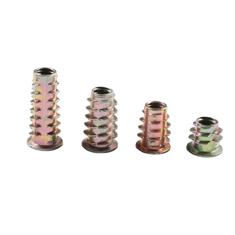 Factory Stock Custom Furniture Threaded Inserts Insert Nut M4 M5 M6 M8 M10 Type D Rivet Nut Insert Nut for Wood