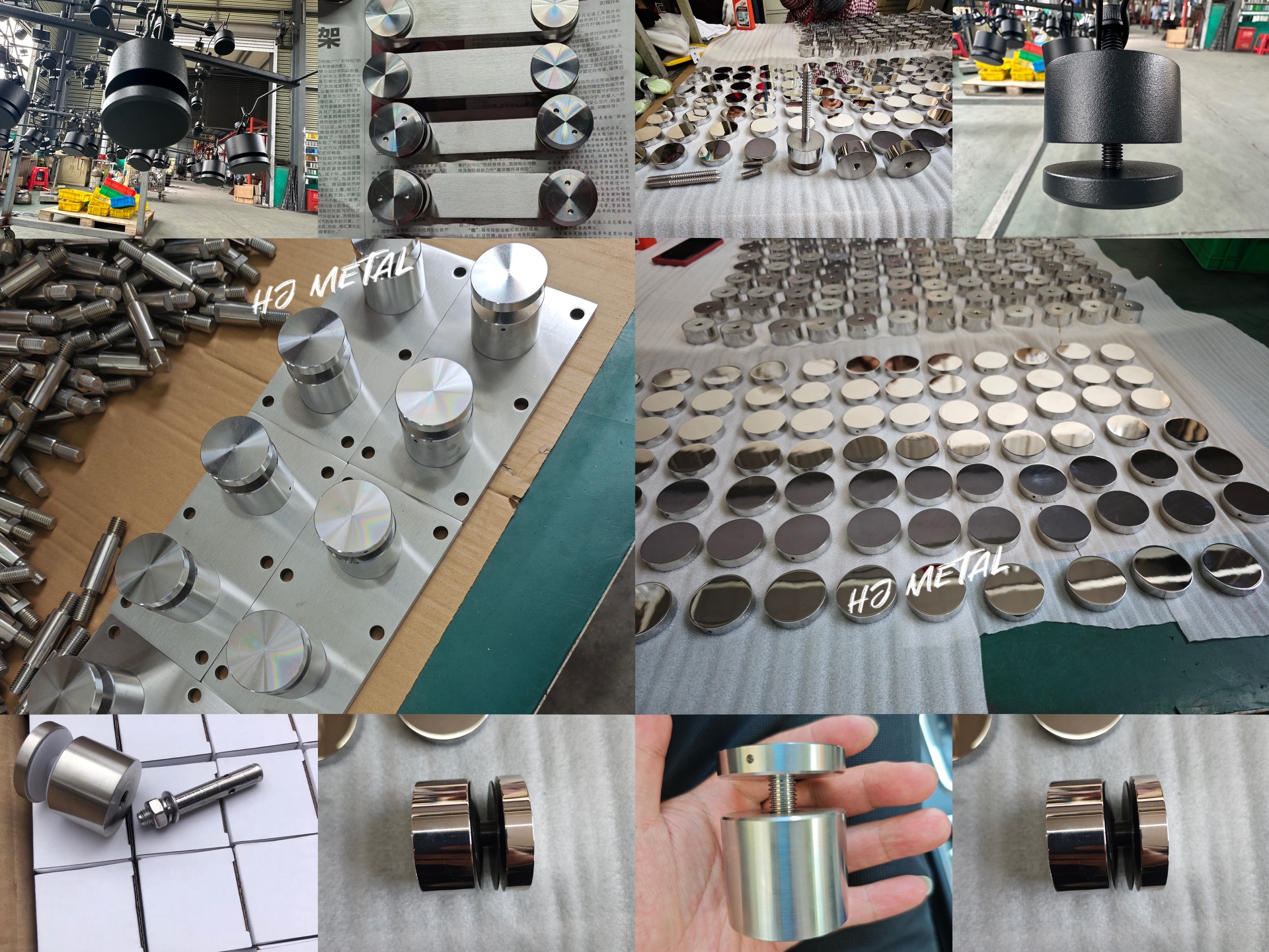 DF Modern Style Various Size Round Modern Adjustable Stainless Steel 316 Double Glass Stair Fasteners Brackets Standoff Hardware