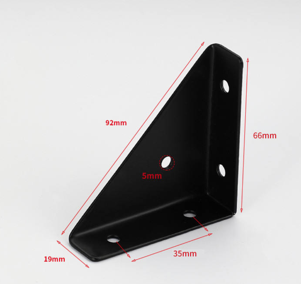 Thickened Bed Frame Furniture Fixing Bracket, Black Metal Steel Corner Brace