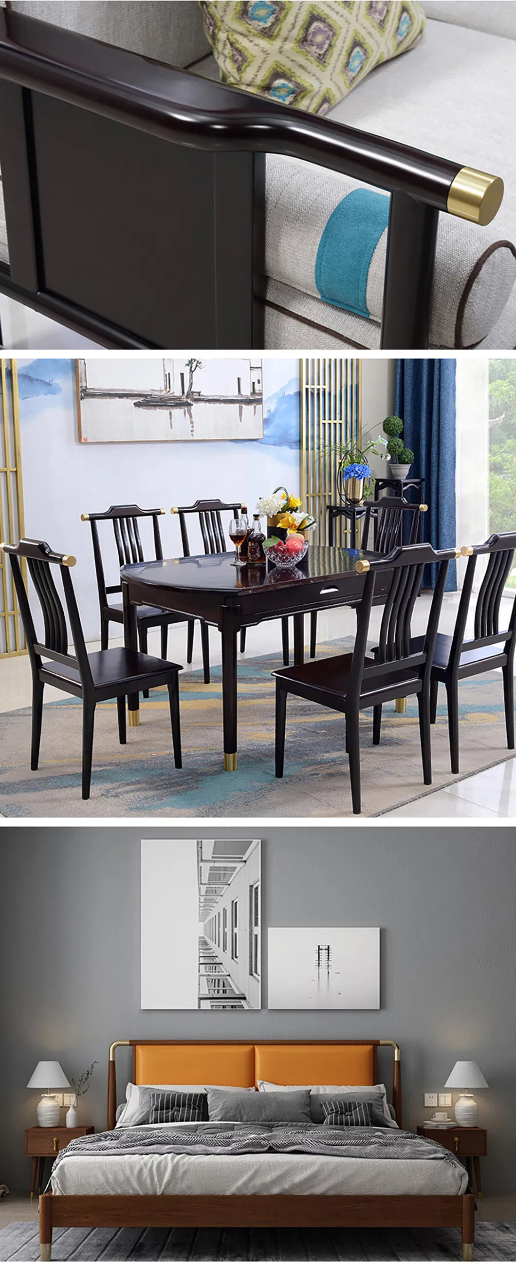 Luxury Golden Brass Stool Foot Cover Decorative Furniture Bed Leg for Dining Table Chair