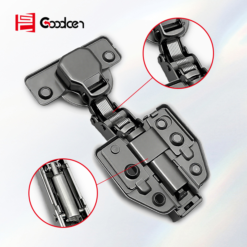 Goodcen 3D Furniture Hinge Soft Close 35mm Cup 6-Hole Plate Black Gun Bisagras Para Mueble Hydraulic Hinge for Cabinets