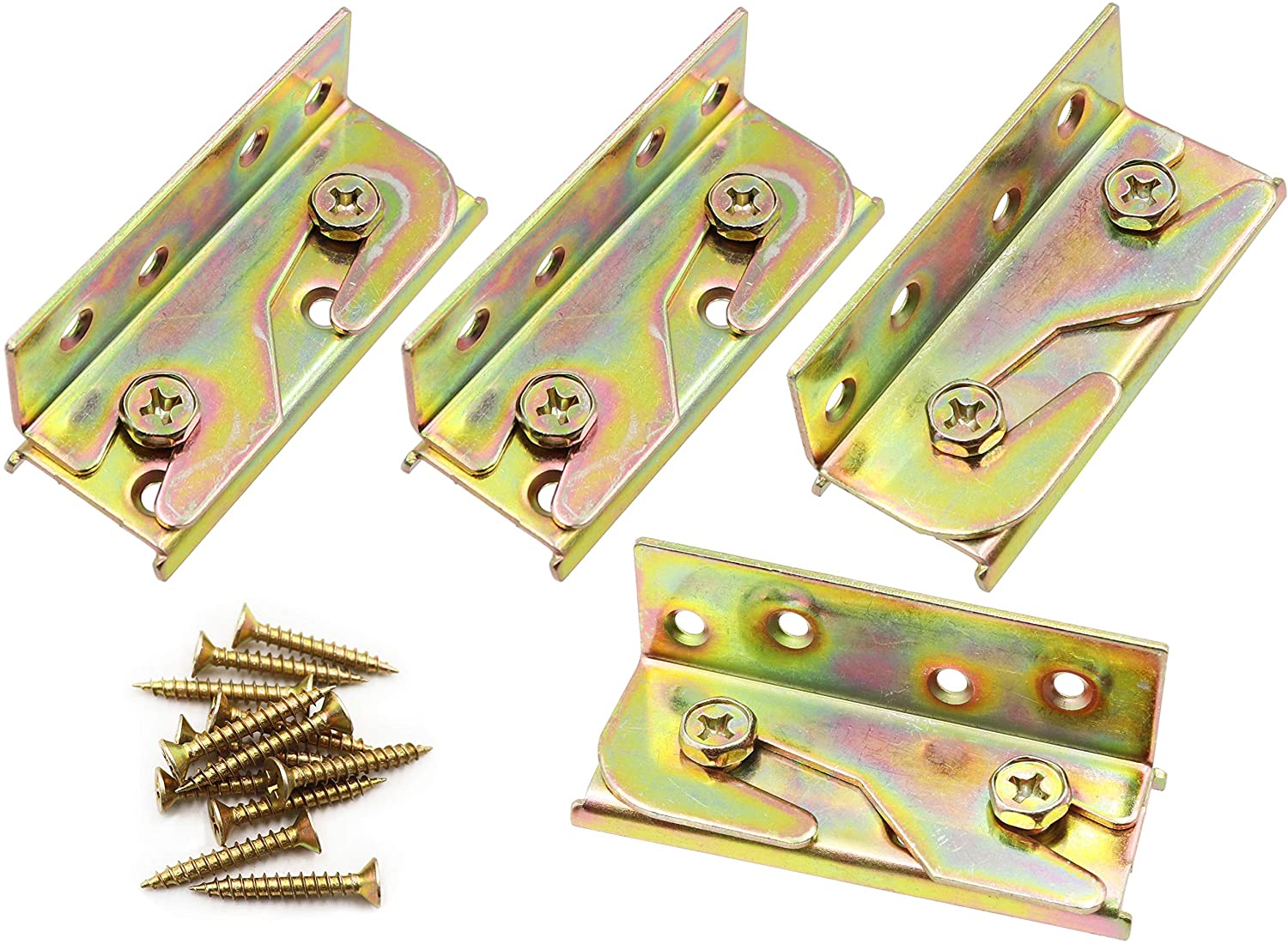 Bed Rail Brackets Heavy Duty No-Mortise Bed Rail Fittings Wooden Bed Frame Connectors