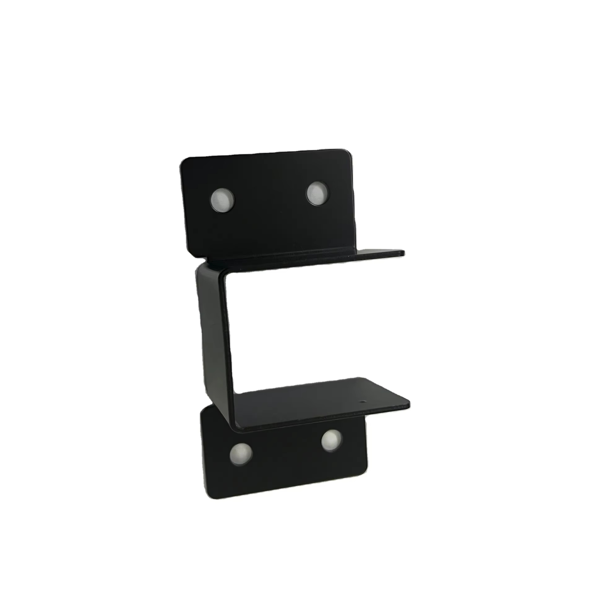 Heavy-Duty Black Bed Frame Bracket Adapter U-Shaped Headboard Hardware Stamped Bed Railing Accessories