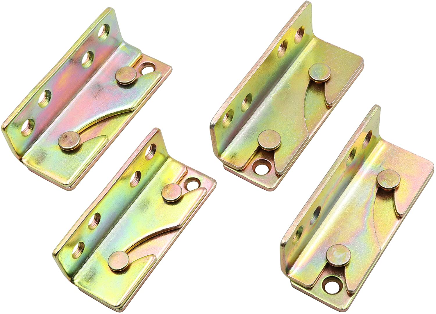 Bed Rail Brackets Heavy Duty No-Mortise Bed Rail Fittings Wooden Bed Frame Connectors