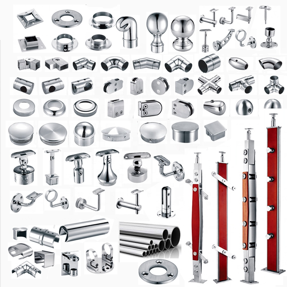304 316 Stainless Steel Railing Materials Balcony Grill Design Handrail Accessories Fitting Bracket Holder For Stair Decoration