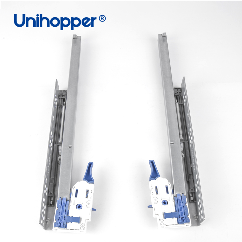 Unihopper 3D Hidden 2 Fold Drawer Slide Telescopic Channel Drawers Guides Undermount Concealed Drawer Slides
