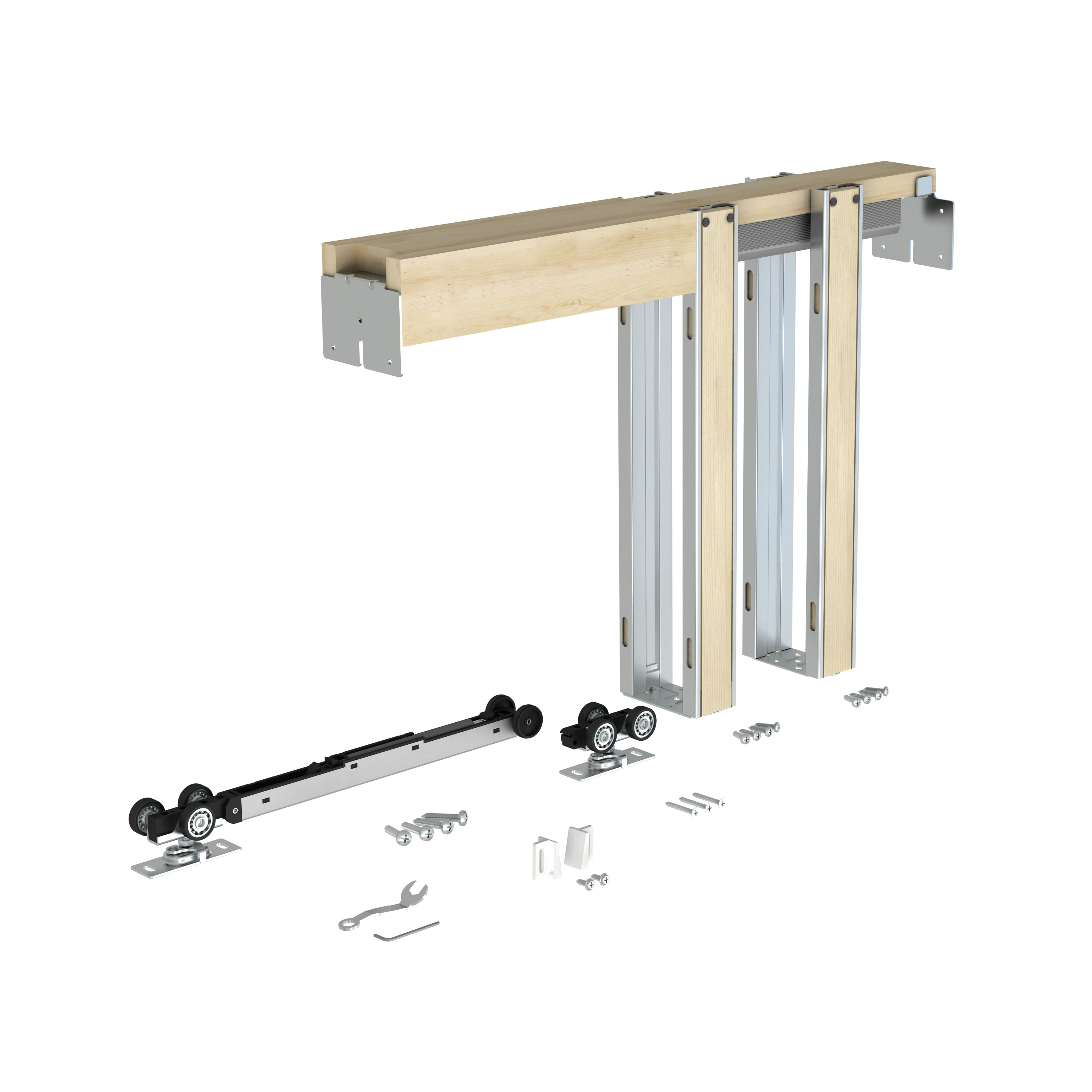 Interior Door Sliding Cavity Pocket Door Hardware Slide System For 80'' Door
