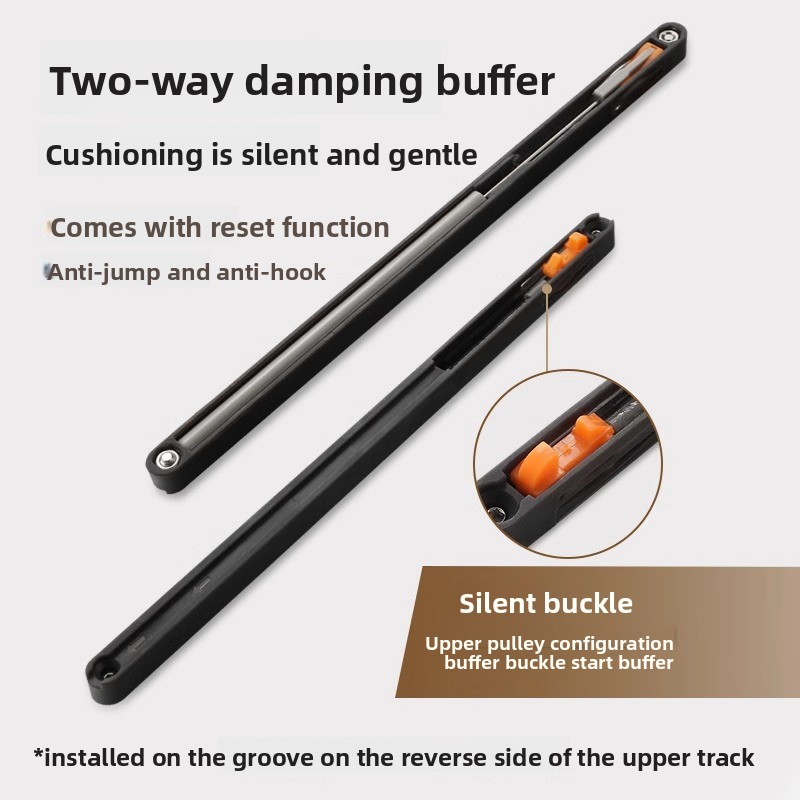 Modern Wood Door Hardware Magical Concealed Sliding System Easy Screw Bottom Track Invisible Wall Mount Suspension Accessories