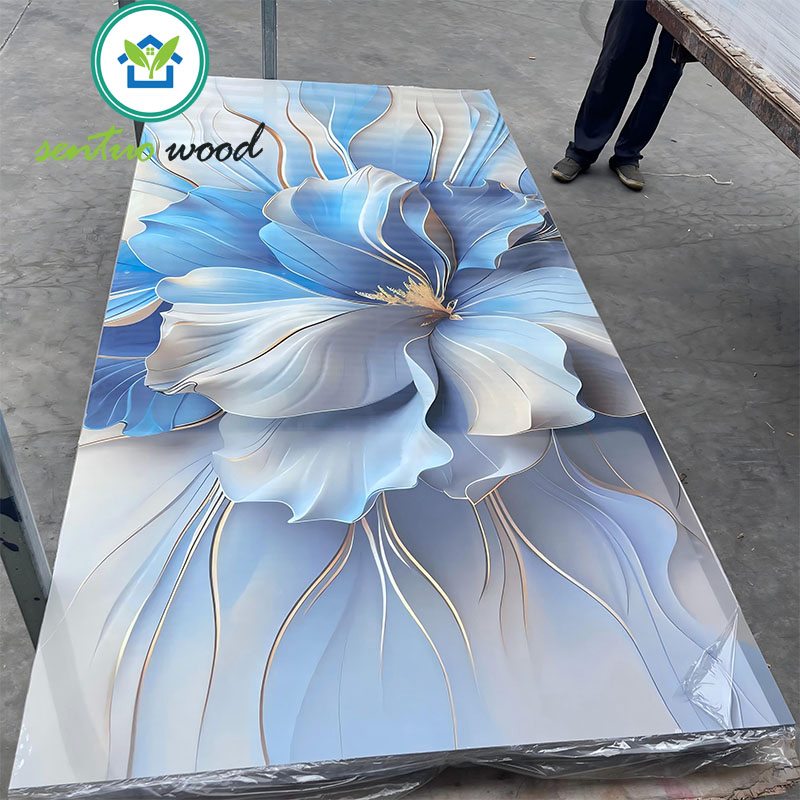 3D Flower Design Stone Plastic Composite PVC Marble Sheet