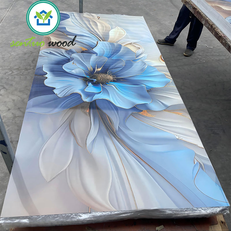 3D Flower Design Stone Plastic Composite PVC Marble Sheet