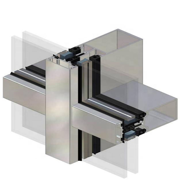 Aluminium Glass Curtain Wall Double Triple Glazed Cladding Exterior Facade Unitized Stick Frame Spider System
