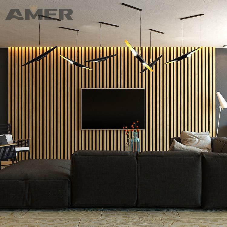 Amer Factory Price OEM 2400*600mm 3000X600 Wood Wall Panels Acoustic