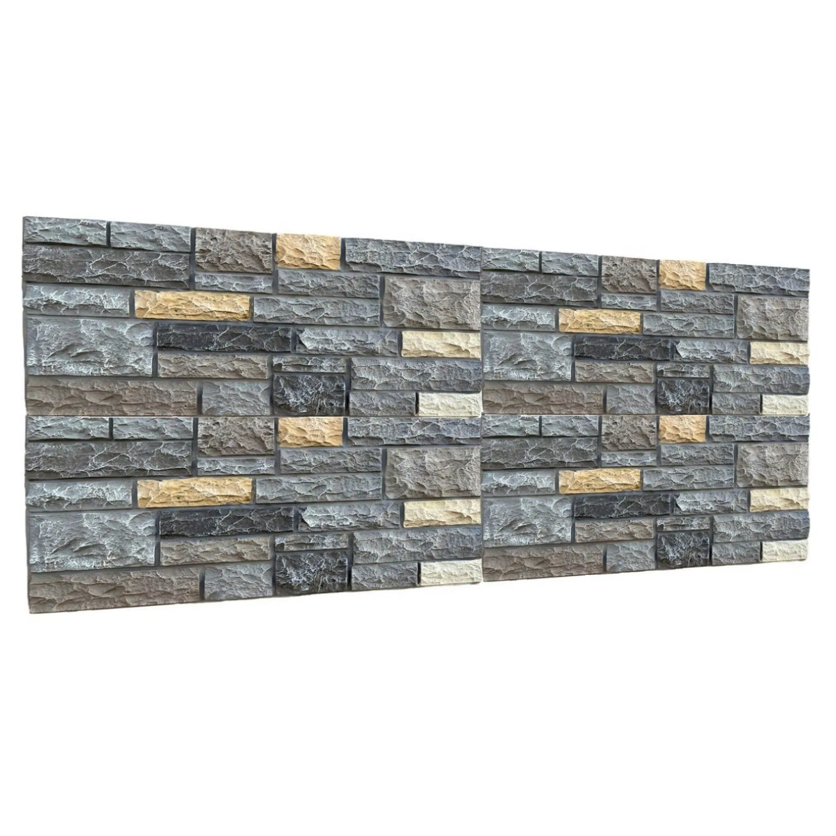 New Style Culture Artificial Stone Component Rectangle 3D Interior and Exterior Wall Panel PU Stone Wall Decoration Panel