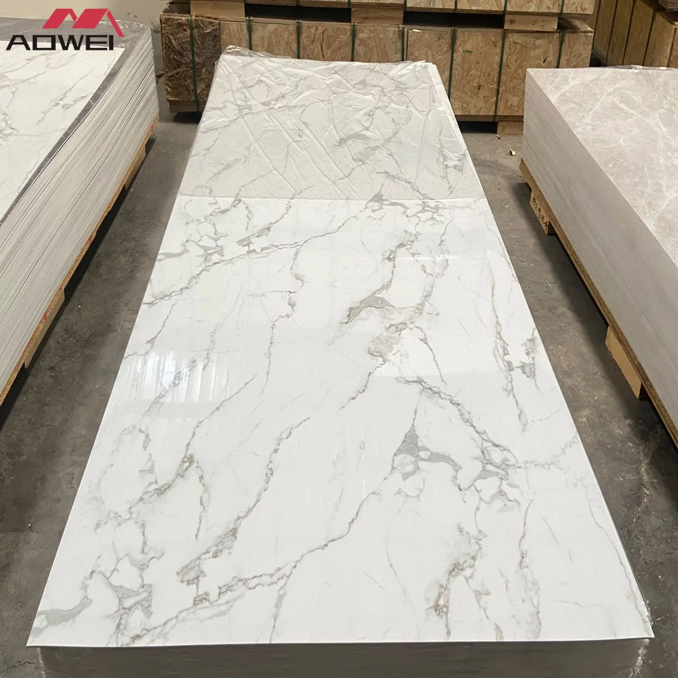 4*8 FT Building Material Waterproof Decorative 3D PVC Marble Sheet Wall Panel