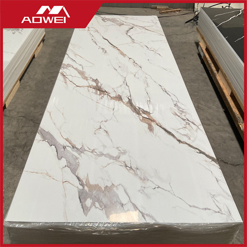 UV Cured Heat Resistant Stone Plastic Composite Marble Sheet for Laundry Room Sorting Counter