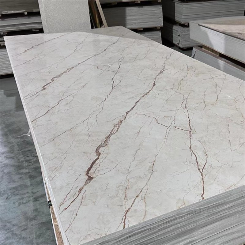 Linyi Manufacturer 1220X2440mm PVC Marble Sheet PVC Wall Panel UV Marble Sheet UV Boards Glossy Spc Wall Panel