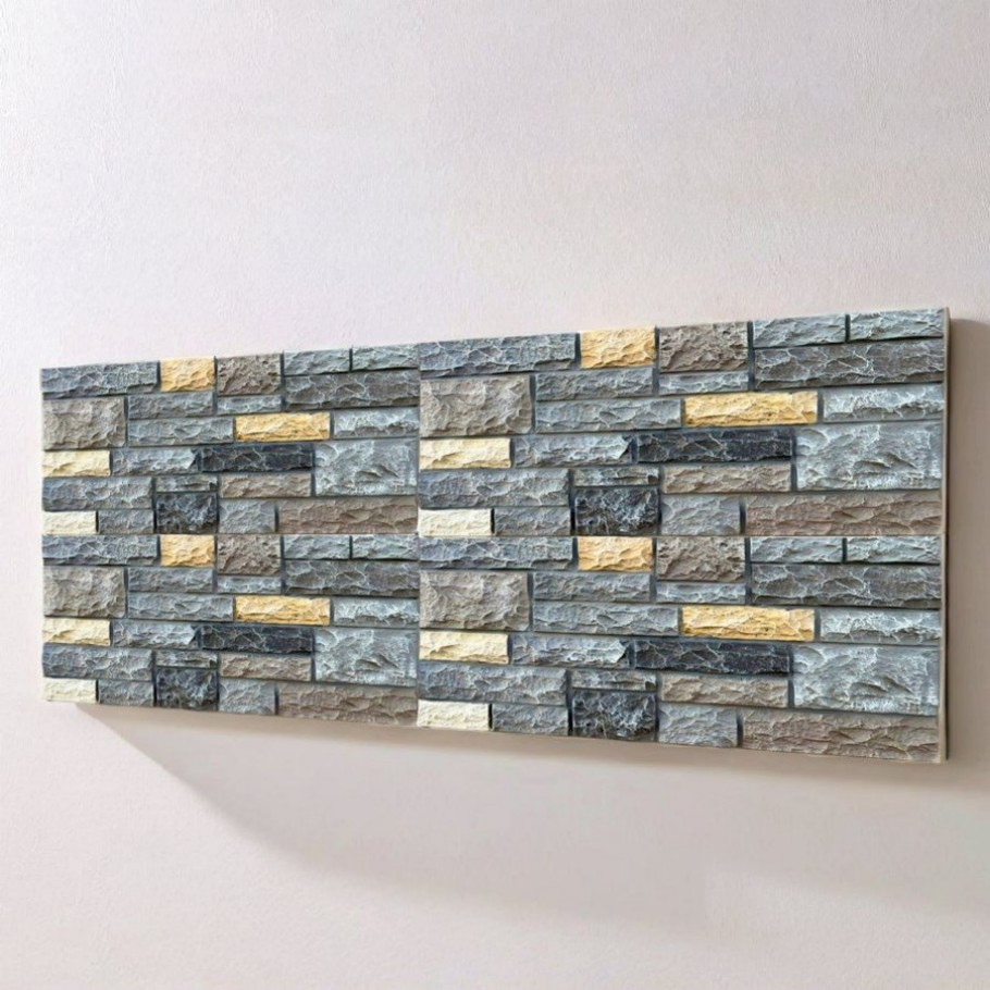 New Style Culture Artificial Stone Component Rectangle 3D Interior and Exterior Wall Panel PU Stone Wall Decoration Panel