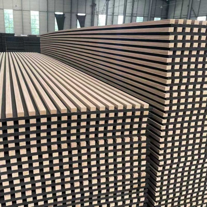 Wall Panel MDF Slatted Noise Reduction Wood Acoustic Panel for Meeting Spaces