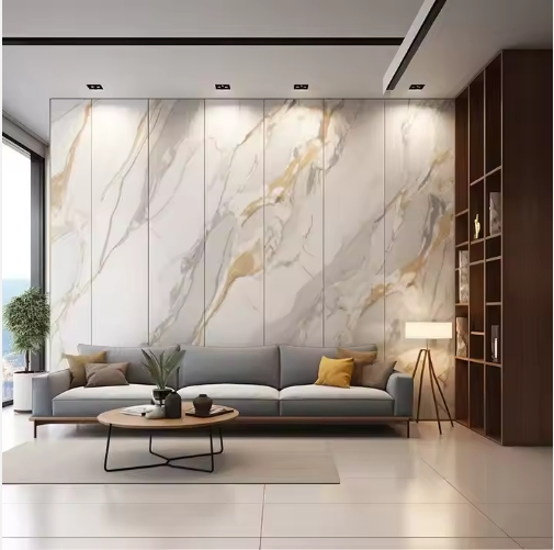 Durable 1220*2440mm Spc Wall Panel UV Marble PVC Marble Sheet for Interior Decoration