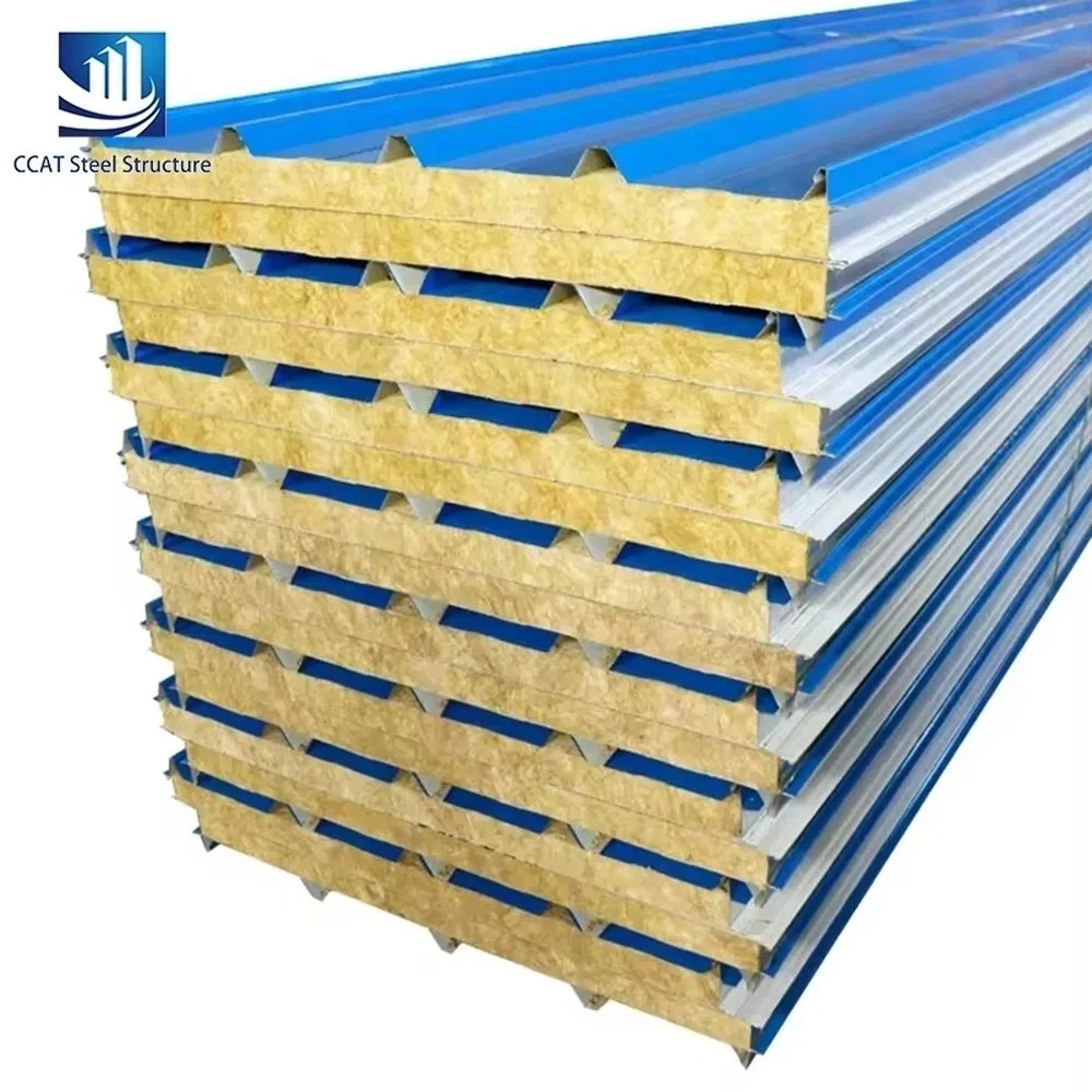 Airtight Polyurethane Sealed Mineral Wool Insulation Wall Panel Commercial Building Interior Partitions