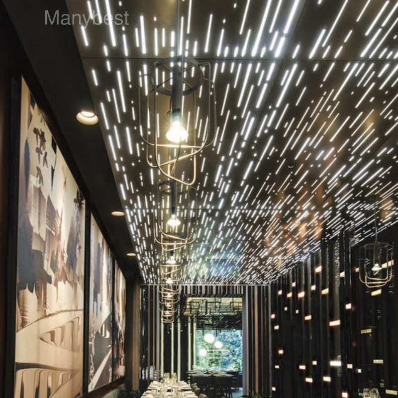 Best Factory Price Custom Carving Decorative Metal Ceiling Panel LED Lighting Perforated Suspended Aluminum Ceiling Panel